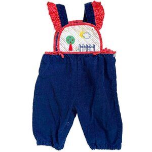 Vintage Corduroy Romper with Quilted Chest detail, 9-12m